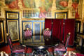 Small dining room from apartments of Napoleon III at Louvre Museum. Paris, France.