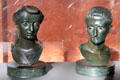 Livia wife of Emperor Augustus bronze portrait heads from Lyon, France at Louvre Museum. Paris, France.