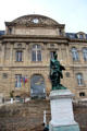 Ceramist pioneer Bernard Palissy statue by Louis-Ernest Barrias in front of Sèvres National Ceramic Museum. Paris, France.