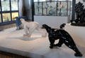 Ceramic pair of panthers by Kôji Yatsui at Sèvres National Ceramic Museum. Paris, France.