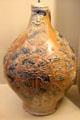 Bartmann blue & brown stoneware jug from Frechen, Germany at Sèvres National Ceramic Museum. Paris, France.