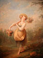 Flower seller painting by Jean-Baptiste Huet at Cognacq-Jay Museum. Paris, France.