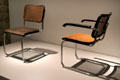 Tubular steel chair B32 & armchair B64 by Marcel Breuer with Thonet Brothers at Musée des Monuments Français. Paris, France.