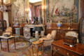 Grand bureau with furniture from late 1700s at Nissim de Camondo Museum. Paris, France.
