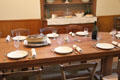 Staff eating area off kitchen at Nissim de Camondo Museum. Paris, France.