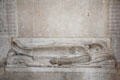 Unknown soldier detail at base of monument to unknown heroes of France by Louis-Henri Bouchard at Pantheon. Paris, France.