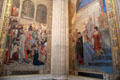 Parisians praying to Ste-Geneviève to end Saint Anthony's Fire epidemic of 1130 mural pair by Theodore Maillot at Pantheon. Paris, France.