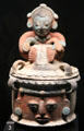 Terra cotta covered bowl from Guatemala at Musée du quai Branly. Paris, France.