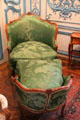 Walnut broken duchess chair - one part of which can be used as chair or footstool - by Sylvain Blanchard at Carnavalet Museum. Paris, France.