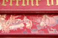 Artwork on shop featuring specialty foods of Champagne-Ardenne area. Reims, France.
