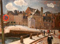 Quai of Vannes painting by Trafford Klots at Vannes Museum of Beaux Arts. Vannes, France.