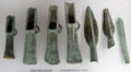 Bronze-age ax heads at Archeology Museum of Morbihan. Vannes, France.