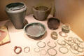 Iron-age funerary cache of vases & bracelets at Archeology Museum of Morbihan. Vannes, France.