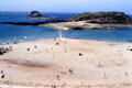 Sweeping beach, ocean & islands. St Malo, France.