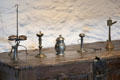 Early lighting fixtures on display at Jacques Cartier Manor House Museum. St Malo, France.