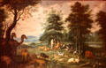 Heaven on earth painting by Isaak van Osten of Anvers at Museum of Fine Arts of Rennes. Rennes, France.