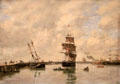 Trouville, piers, high sea painting by Eugène Boudin at Museum of Fine Arts of Rennes. Rennes, France.