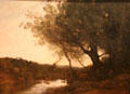 Gué passage, evening painting by Jean-Baptiste-Camille Corot at Museum of Fine Arts of Rennes. Rennes, France.