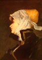 Head of Flemish woman painting by Léon Goupil at Museum of Fine Arts of Rennes. Rennes, France.