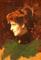Study for portrait of Mlle Gadiffet-Caillard painting by Jean-Jacques Henner at Museum of Fine Arts of Rennes. Rennes, France.