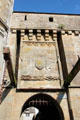 Kings Gate with machicolations & portcullis leading into Rue Grande, the only street. Mont-St-Michel, France.