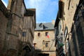 Stone & half timbered buildings along Grande Rue. Mont-St-Michel, France.