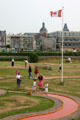 City park & casino fronting along ocean. Dieppe, France.