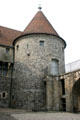 Tower with conical roof at Dieppe Castle. Dieppe, France.