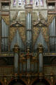 Organ with golden arabesques at Amiens Cathedral. Amiens, France.