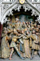 Polychrome figures in religious scene at Amiens Cathedral. Amiens, France.