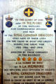 Plaque in memory of men of Royal Canadian Dragoons who died during WWI. Amiens, France.