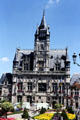 City Hall, built under Louis XII with 19thC restoration, with facade displaying equestrian statue of Louis XII & historic figures such as Joan of Arc & Charlemagne. Compiègne, France.