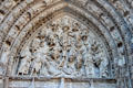 Jesse tree carving over doorway at Rouen Cathedral. Rouen, France.