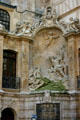 Ludovico XV marble fountain near Great Clock. Rouen, France.
