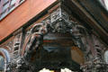 Carved corner supporting structure at Great Clock. Rouen, France.