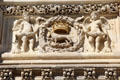 Crowned ermine relief on Hotel de Bourgtheroulde. Rouen, France.