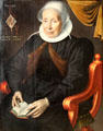 Portrait of a 67 year-old woman by Jan Claesz of Enkhuizen at Rouen Museum of Fine Arts. Rouen, France.