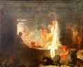 Laundresses or Clothes Line painting by Jean-Honoré Fragonard at Rouen Museum of Fine Arts. Rouen, France.