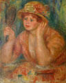Woman at mirror painting by Auguste Renoir at Rouen Museum of Fine Arts. Rouen, France.