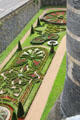Garden between towers & ramparts of Angers Chateau. Angers, France.