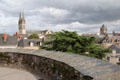 View of town from parapet walk at Angers Chateau. Angers, France.