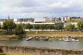 Buildings on North bank of Maine River. Angers, France.