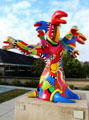 Snake Tree sculpture by Niki de Saint Phalle on upper terrace of Angers Fine Arts Museum. Angers, France.