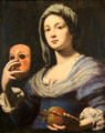 Allegory of Simulation painting by Lorenzo Lippi at Angers Fine Arts Museum. Angers, France.
