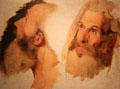 Two Heads of a Man painting by Jean-Auguste-Dominique Ingres at Angers Fine Arts Museum. Angers, France.