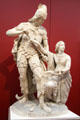 Plaster statue of St Genevieve disarming Attila by Hippolyte Maindron at Angers Fine Arts Museum. Angers, France.