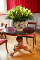 Table & mahogany chairs with bar backs in Music room in Royal Lodge at Chateau Royal of Amboise. Amboise, France.