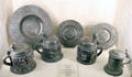 Stoneware covered mugs with polychrome enamels Germany, Kreusen, Westerwald, & Raeren at Château de Clos Lucé. Amboise, France.