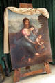 Reproduction of Da Vinci's The Virgin & Child with St Anne in Da Vinci workshops at Château de Clos Lucé. Amboise, France.