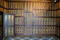 Original French Renaissance oak panels in Studiolo at Blois Chateau. Blois, France.